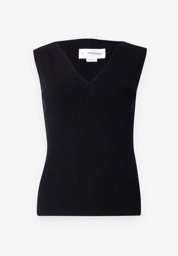 [101827] Rib Detail V-Neck Tank