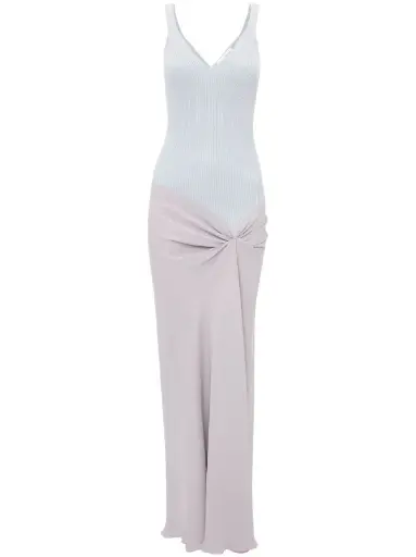 [101216] Knit-Detail Maxi Dress