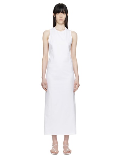 [102385] White Cotton Long Dress Rayna