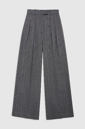 [101416] Lou Trouser Black And Grey Stripe 