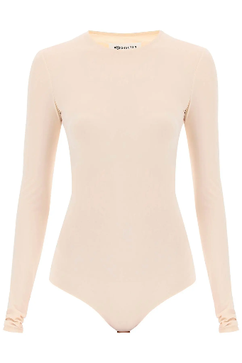 [101920] Second Skin Long Sleeve Lycra Bodysuit - Light Tan