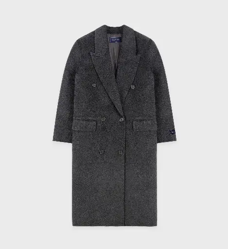 [100877] Double Faced Cashmere Coat Anthracite