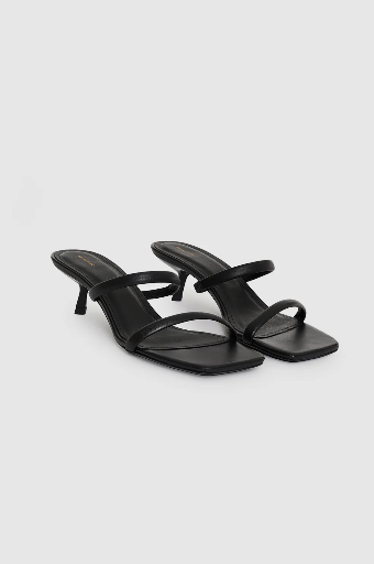 [101112] Hilda Mule Sandals - Black