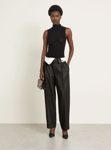 [100886] Double Waistband Detail Trouser